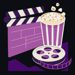 Film and popcorn graphic